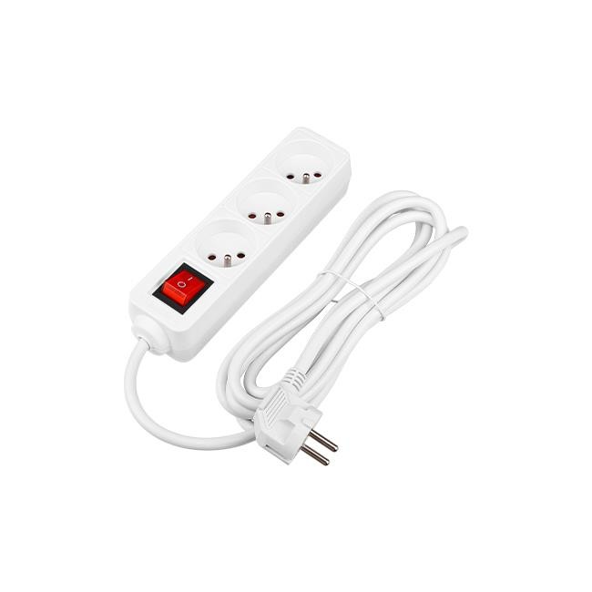 Prelungitor alb cu 3 prize standard, comutator, protectie suprasarcina, IP20, 3000W, 5 metri - imagine 6